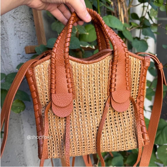 SALE Chloé Mony Small Raffia Tote Crossbody - Picture 3 of 16